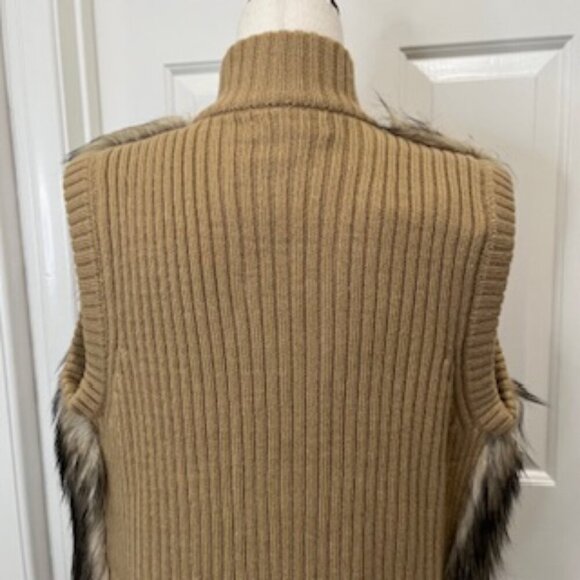 NEW Michael Kors Faux Fur And Sweater Knit Vest Zip Front Women’s‎ Sz Large NWT - Picture 13 of 14